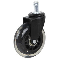 Колеса (ролики) BRABIX для кресла мягкие, резиновые, d 76 мм, КОМПЛЕКТ 5 шт., шток d 11 мм, в коробе, 532524