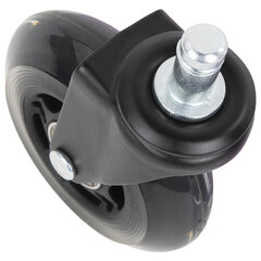 Колеса (ролики) BRABIX для кресла мягкие, резиновые, d 76 мм, КОМПЛЕКТ 5 шт., шток d 11 мм, в коробе, 532524