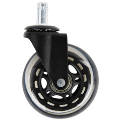 Колеса (ролики) BRABIX для кресла мягкие, резиновые, d 76 мм, КОМПЛЕКТ 5 шт., шток d 11 мм, в коробе, 532524