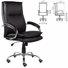 Кресло офисное BRABIX PREMIUM &laquo;Cuba EX-542&raquo;, экокожа, черное, 532549