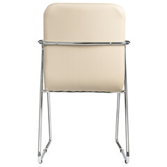 Кресло для приемных и переговорных BRABIX &laquo;Visit CF-101&raquo;, хром, экокожа, бежевое, 532560