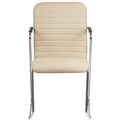 Кресло для приемных и переговорных BRABIX &laquo;Visit CF-101&raquo;, хром, экокожа, бежевое, 532560