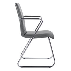Кресло для приемных и переговорных BRABIX &laquo;Visit CF-101&raquo;, хром, экокожа, темно-серое, 532561
