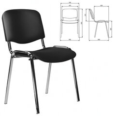 Стул STAFF &laquo;Iso Lite CF-008&raquo;, хром, кожзам черный (Z-11), 532567