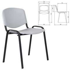 Стул STAFF "Iso Plast CF-009", черный каркас, пластик серый, 532570