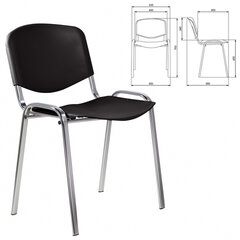 Стул STAFF &laquo;Iso Plast CF-009&raquo;, хром каркас, пластик черный, 532571