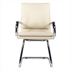 Кресло для приемных и переговорных BRABIX &laquo;Kayman CF-102&raquo;, экокожа, хром, бежевое, 532573