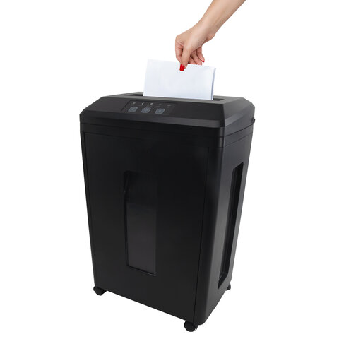 Уничтожитель (шредер) BRAUBERG PROFESSIONAL PS-623n, CD, "HeavyDuty", 7 уровень секретности, 1х2 мм, 6 листов, корзина 23 литра, 532592 - фото 7