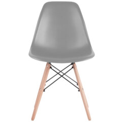 Стулья BRABIX &laquo;Eames CF-010&raquo;, КОМПЛЕКТ 4 шт., пластик серый, опоры дерево/<wbr/>металл, 532632