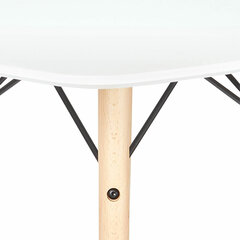 Стол обеденный BRABIX &laquo;Eames T-01&raquo;, круглый, диаметр 80 см, опоры дерево, белый, 532633