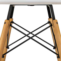 Стол обеденный BRABIX &laquo;Eames T-01&raquo;, круглый, диаметр 80 см, опоры дерево, белый, 532633
