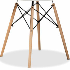 Стол обеденный BRABIX &laquo;Eames T-01&raquo;, круглый, диаметр 80 см, опоры дерево, белый, 532633