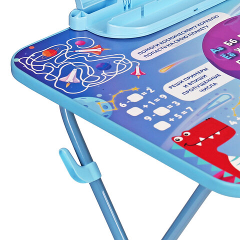 Комплект детской мебели голубой КОСМОС: стол + стул, пенал, BRAUBERG NIKA KIDS, 532634 - фото 4