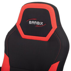 Кресло компьютерное BRABIX &laquo;Alpha GM-018&raquo;, ткань/<wbr/>экокожа, черное/<wbr/>красное, 532637