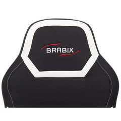 Кресло компьютерное BRABIX &laquo;Alpha GM-018&raquo;, ткань/<wbr/>экокожа, черное/<wbr/>белое, 532640