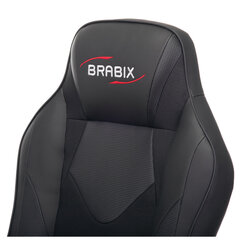 Кресло компьютерное BRABIX &laquo;Game GM-017&raquo;, экокожа/<wbr/>ткань, черное, 532641