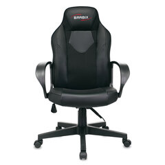 Кресло компьютерное BRABIX &laquo;Game GM-017&raquo;, экокожа/<wbr/>ткань, черное, 532641