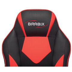 Кресло компьютерное BRABIX &laquo;Game GM-017&raquo;, экокожа/<wbr/>ткань, черное/<wbr/>красное, 532642