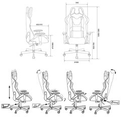 Кресло компьютерное Zombie VIKING KNIGHT, 2 подушки, ткань, черное