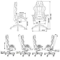 Кресло компьютерное Zombie VIKING 5 AERO, 2 подушки, экокожа, черное/<wbr/>красное