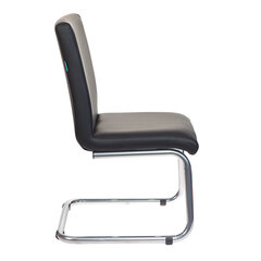 Кресло для приемных и переговорных CH-250-V, хром, экокожа, черное