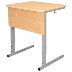 Стол-парта 1-местный регулируемый СУТ.54, 600&times;500&times;520-640 мм, рост 2-4, серый каркас, ЛДСП клён