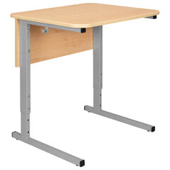 Стол-парта 1-местный регулируемый СУТ.54, 600&times;500&times;640-780 мм, рост 4-6, серый каркас, ЛДСП клён