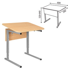 Стол-парта 1-местный, регулируемый угол, СУТ.54-01, 600&times;500&times;520-640 мм, рост 2-4, серый каркас, ЛДСП клён