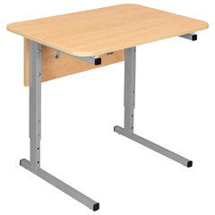 Стол-парта 1-местный, регулируемый угол, СУТ.54-01, 600&times;500&times;640-780 мм, рост 4-6, серый каркас, ЛДСП клён
