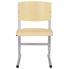 Стул ученический регулируемый СУТ.05-01, 400&times;375&times;660-740 мм, рост 4-6, серый каркас, фанера лак