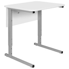 Стол-парта 1-местный регулируемый СУТ.54, 600&times;500&times;520-640 мм, рост 2-4, серый каркас, ЛДСП белая
