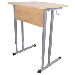 Стол-парта 1-местный регулируемый &laquo;Умник&raquo;, 600&times;500&times;520-640 мм, рост 2-4, серый каркас, ЛДСП клён