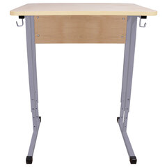 Стол-парта 1-местный регулируемый &laquo;Умник&raquo;, 600&times;500&times;640-760 мм, рост 4-6, серый каркас, ЛДСП клён