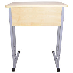 Стол-парта 1-местный регулируемый &laquo;Умник&raquo;, 600&times;500&times;640-760 мм, рост 4-6, серый каркас, ЛДСП клён