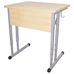 Стол-парта 1-местный, регулируемый угол, &laquo;Умник&raquo;, 600&times;500&times;520-640 мм, рост 2-4, серый каркас, ЛДСП клён