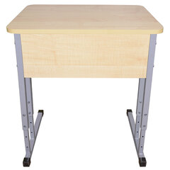 Стол-парта 1-местный, регулируемый угол, &laquo;Умник&raquo;, 600&times;500&times;520-640 мм, рост 2-4, серый каркас, ЛДСП клён