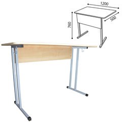 Стол-парта 2-местный нерегулируемый &laquo;Умник&raquo;, 1200&times;500&times;760 мм, рост 6, серый каркас, ЛДСП клён