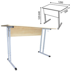 Стол-парта 2-местный регулируемый &laquo;Умник&raquo;, 1200&times;500&times;520-640 мм, рост 2-4, серый каркас, ЛДСП клён