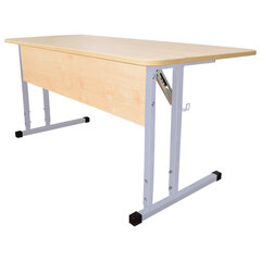 Стол-парта 2-местный, регулируемый угол, &laquo;Умник&raquo; 1200&times;500&times;520-640мм, рост 2-4, серый каркас, ЛДСП клён
