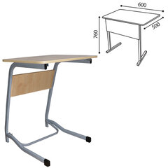 Стол-парта 1-местный нерегулируемый &laquo;Олимп&raquo; 600&times;500&times;760 мм, рост 6, серый каркас, ЛДСП клён