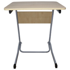 Стол-парта 1-местный нерегулируемый &laquo;Олимп&raquo; 600&times;500&times;760 мм, рост 6, серый каркас, ЛДСП клён