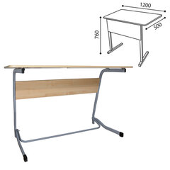 Стол-парта 2-местный нерегулируемый &laquo;Олимп&raquo;, 1200&times;500&times;760 мм, рост 6, серый каркас, ЛДСП клён