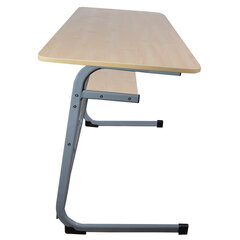 Стол-парта 2-местный нерегулируемый &laquo;Атлант&raquo;, 1200&times;500&times;760 мм, рост 6, серый каркас, ЛДСП клён