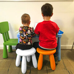 Табурет детский МАМОНТ оранжевый, от 2 до 7 лет, безвредный пластик