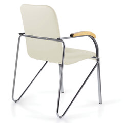 Кресло BRABIX &laquo;Samba CF-103&raquo;, хром каркас, накладки &laquo;бук&raquo;, кожзам бежевый, собрано, 532757