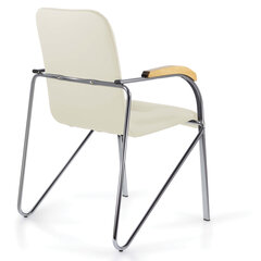 Кресло BRABIX &laquo;Samba CF-105 BOX-2&raquo;, хром каркас, накладки &laquo;бук&raquo;, кожзам бежевый, разобрано, 532762