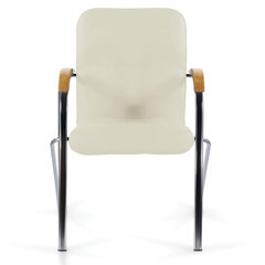 Кресло BRABIX &laquo;Samba CF-105 BOX-2&raquo;, хром каркас, накладки &laquo;бук&raquo;, кожзам бежевый, разобрано, 532762