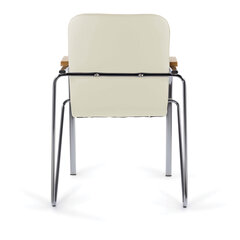 Кресло BRABIX &laquo;Samba CF-105 BOX-2&raquo;, хром каркас, накладки &laquo;бук&raquo;, кожзам бежевый, разобрано, 532762