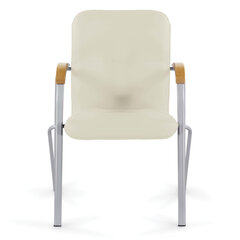 Кресло BRABIX &laquo;Samba CF-106 BOX-2&raquo;, серый каркас, накладки &laquo;бук&raquo;, кожзам бежевый, разобрано, 532764