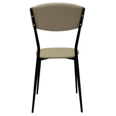 Стул для столовых, кафе, дома РС23, черный каркас, экокожа серо-бежевая